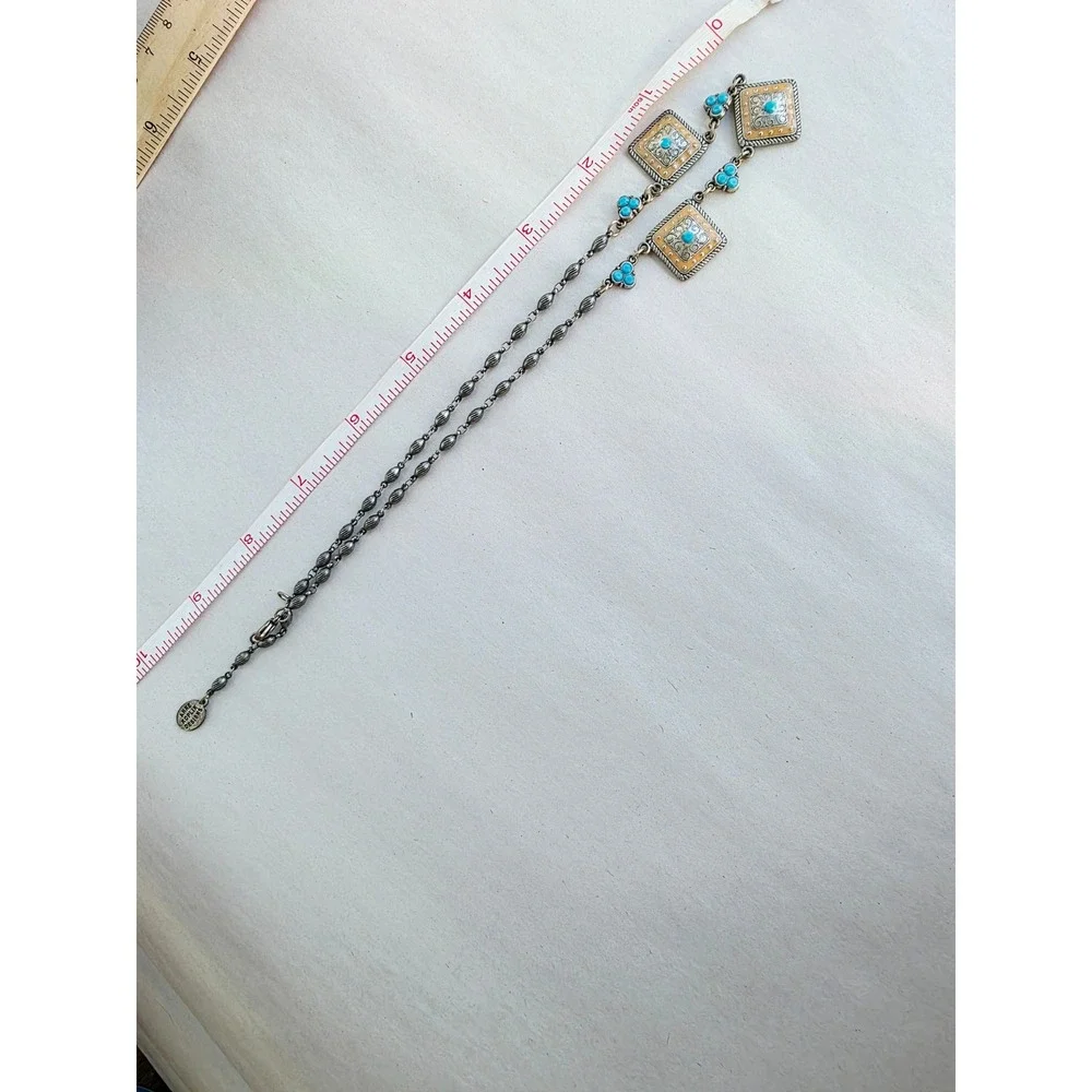 Anne Koplik Designs Turquoise Enamel Filigree Silver Necklace southwestern boho